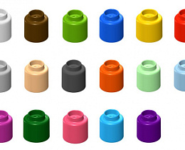 Элемент конструктора одиночный Botzees Color Blocks 10 (синий) 