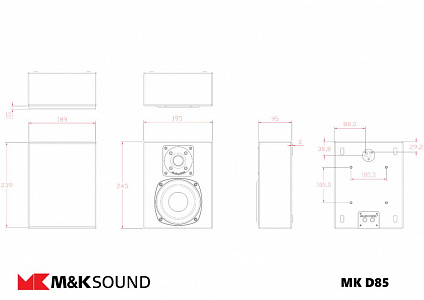Настенная акустическая система Miller&Kreisel D85. Цвет: Матовый белый [White Satin/White Cloth]